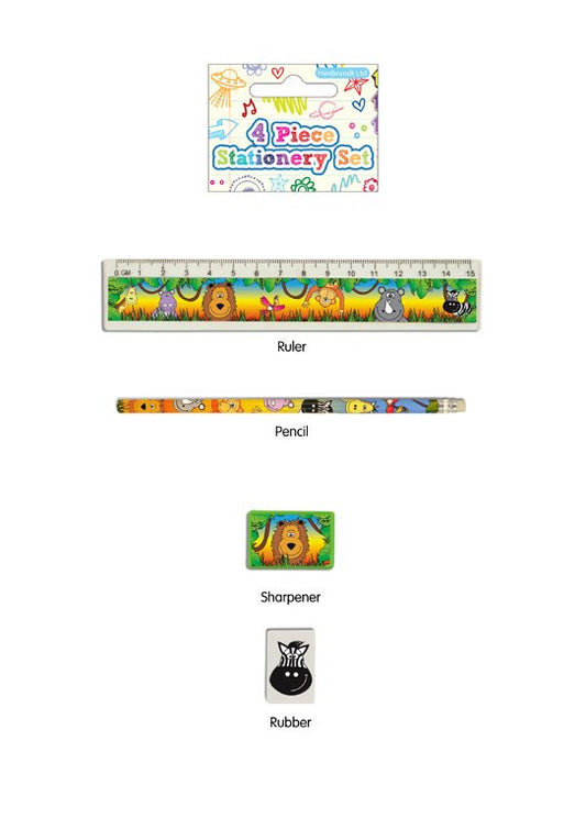 4pc Jungle Stationery Set