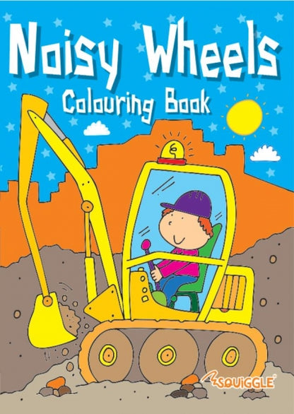 Space or Noisy Wheels Colouring Book