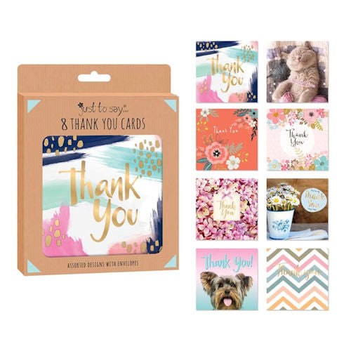 Just To Say 8 Pack Mixed Thank you Cards