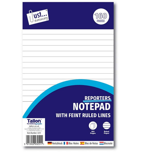 Reporter Notepad - 160 Sheets Lined Journal Memo Pad