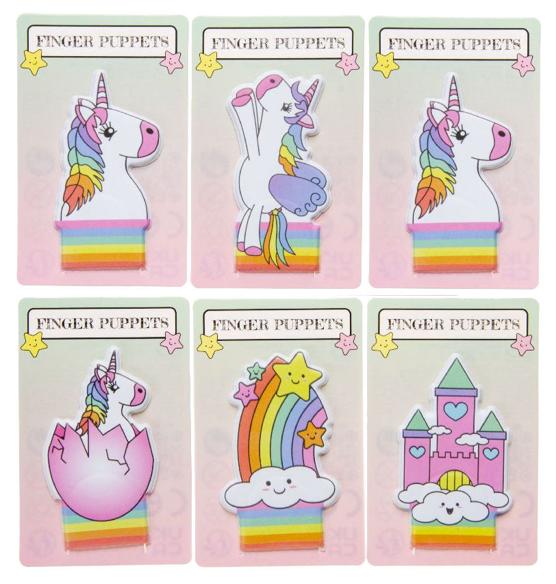 6 Unicorn Finger Puppets