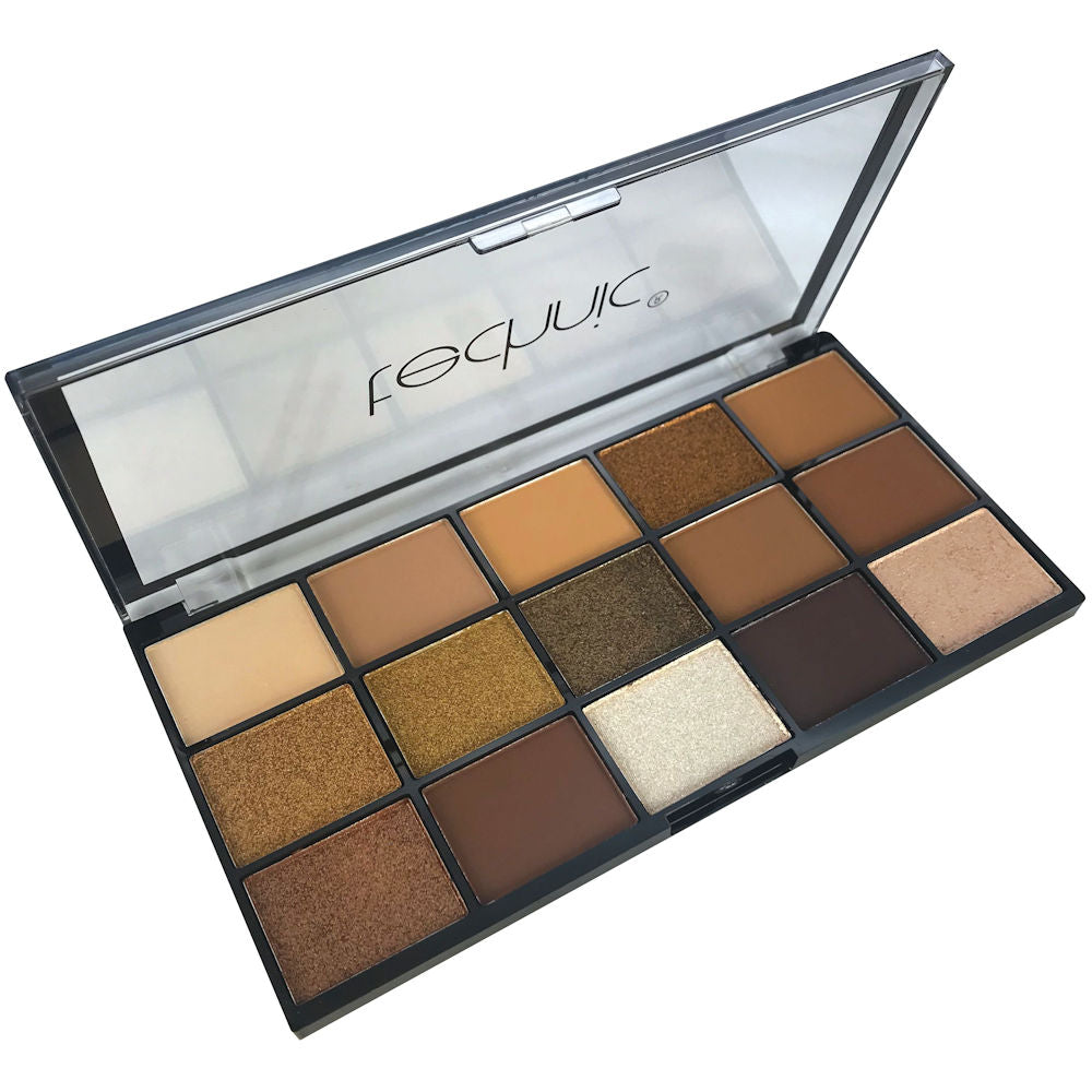 Technic Cosmetics 15 Colour Pressed Pigment Eyeshadow Palette Boujee - Makeup Beauty Glamour Vibrant Shades Palette