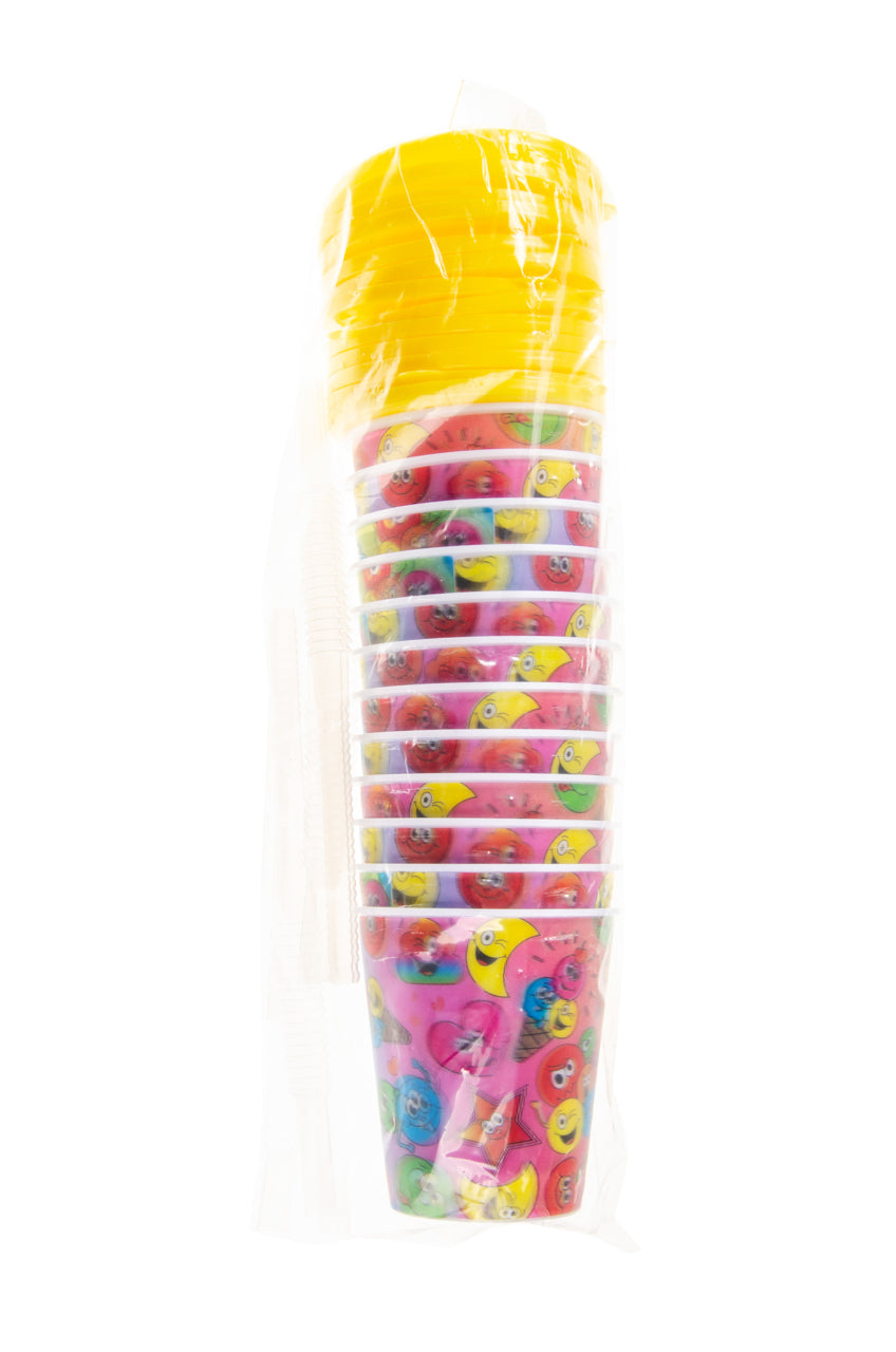 Happy Face Reusable Plastic 3D Cup & Straw