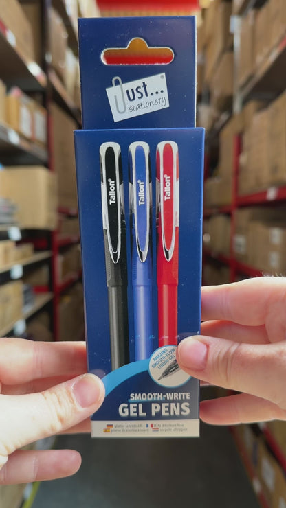 Luxury Smooth Write Pens - 3 Pack Assorted Ink Ballpoint Fine Tip Writing