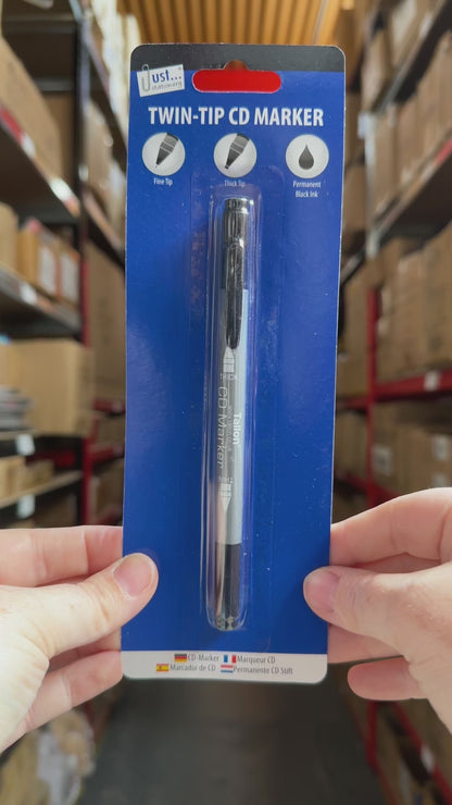 Twin Tip CD DVD Marker Pen - Permanent Fine Broad Point Writing Labelling