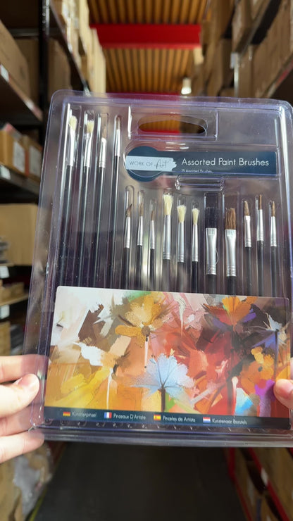 Paint Brushes - 15 Pack Assorted Sizes Art Supplies Painting Crafting Tools