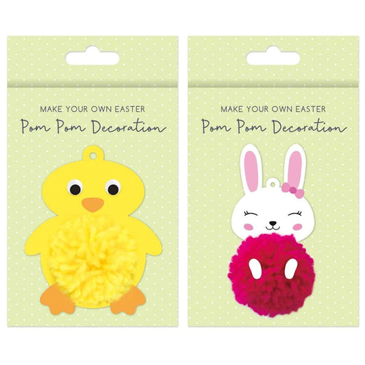 Easter Create Your Own Pom Decoration - Assorted Designs DIY Craft Kit Kids Activity