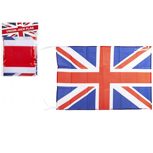 Union Jack Rayon Flag With String - 30x20 British Outdoor Indoor Garden Party Decoration