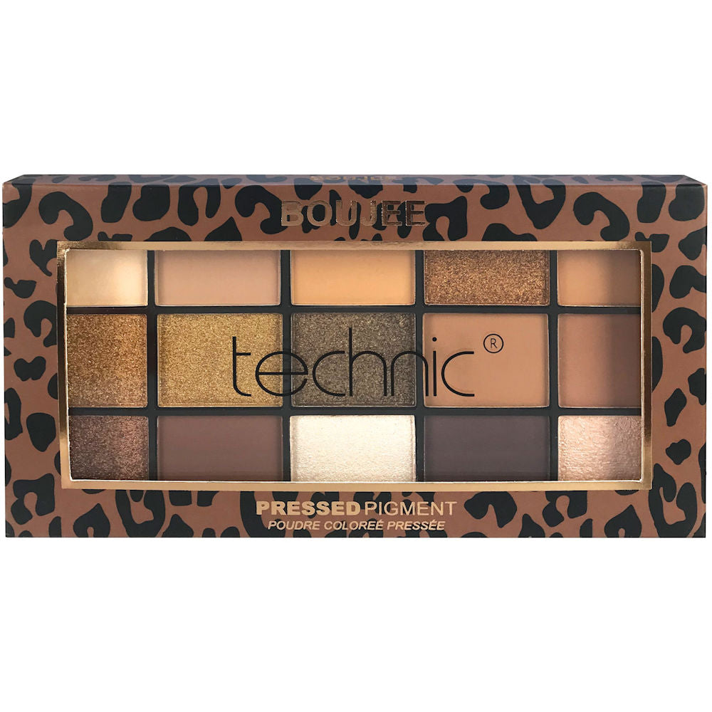 Technic Cosmetics 15 Colour Pressed Pigment Eyeshadow Palette Boujee - Makeup Beauty Glamour Vibrant Shades Palette