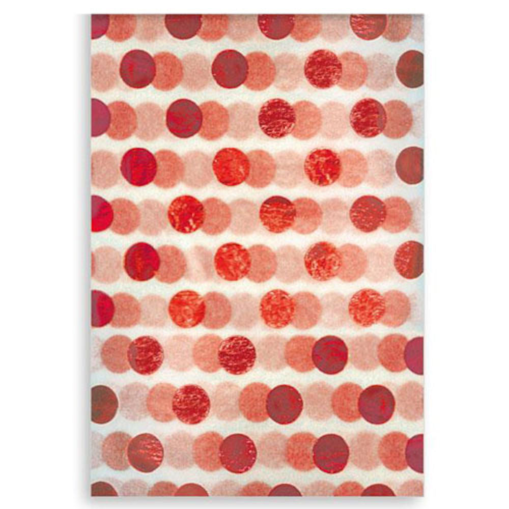 Red Foil Spot Tissue Paper - 3 Sheets 50cm x 70cm Decorative Festive Wrapping Crafting