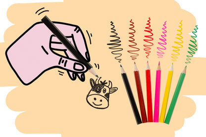 6 Farm Animal Halfsize Colouring Pencils