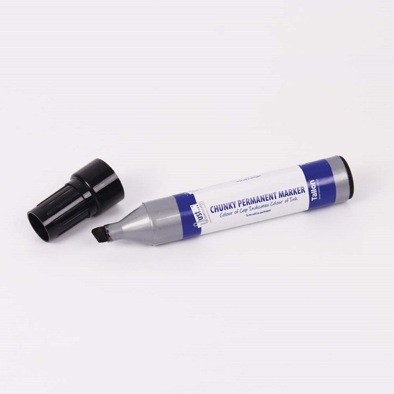 Jumbo Permanent Markers - 2 Pack Chunky Chisel Tip Quick Drying Black Blue Writing Drawing