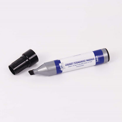 Jumbo Permanent Markers - 2 Pack Chunky Chisel Tip Quick Drying Black Blue Writing Drawing