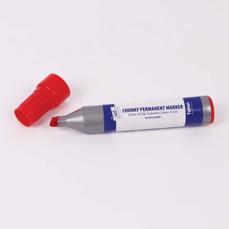 Jumbo Permanent Markers - 2 Pack Chunky Chisel Tip Quick Drying Black Blue Writing Drawing
