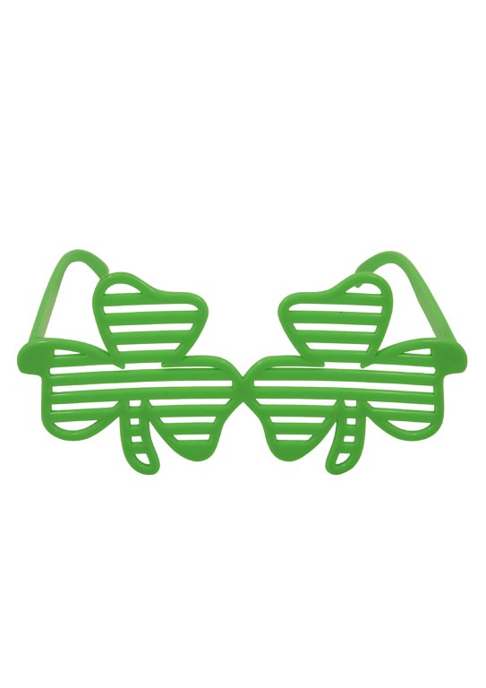 Green Shamrock Shutter Glasses