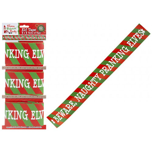 Elf Design Printed Tape - 3 Pack Decoration Craft Supplies Christmas Naughty Elves Pranks