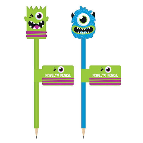 Monster Pencil - Assorted Fun Playful Pencil Design Shaped Like Monsters Kids