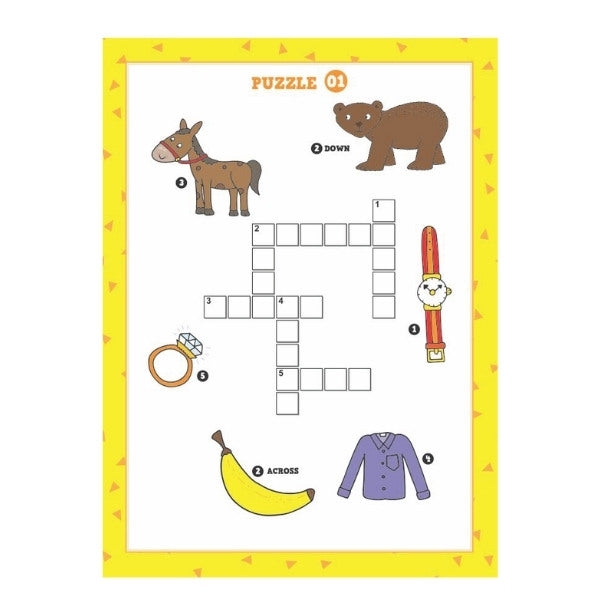 Kids Picture Crossword Puzzle Book - Single Assorted Crossword Puzzles Engaging Children's Entertainment